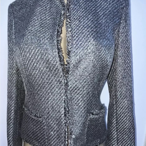 Jones New York Collection lined gray silver jacket blazer size 6 - Picture 1 of 5